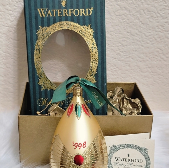 WATERFORD HOLIDAY HEIRLOOMS 1998 DATED EGG CHRISTMAS ORNAMENT - Picture 2 of 16